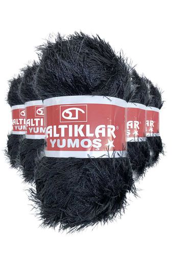 SALTIKLAR RT-RYL-5-3ARSLYMSYH-1904 5 Adet Yumoş Sakallı El Örgü Ipi Yünü Siyah