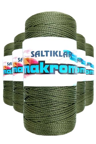 SALTIKLAR RT-RYL-5ARSLTMKRM2860 5 Adet Polyester Makrome İpi 2860 Haki Yeşil 100 Gr