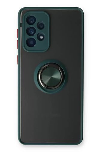 Samsung Galaxy A73 5G Kılıf Montreal Yüzüklü Silikon Kapak - Yeşil