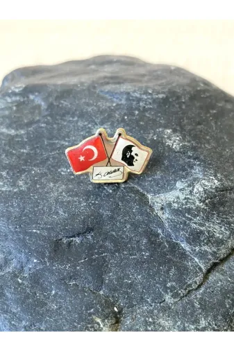 SANAT TACİRİ 45901413187R88 Vintage Atatürk Ve Bayrk Temali Rozet No 76
