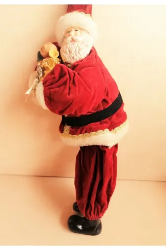 SANAT TACİRİ 727310997 Yılbaşı Hediyesi Porselen Bebek Porselen Ayaklı Noel Baba Elbiseli Bebek