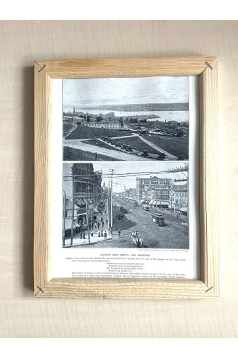 SANAT TACİRİ EK56FS431 Camsiz Çift Tarafli Ahşap Çerçeveli Dijital Baski Resim Tablo Halifax Nova Columbia