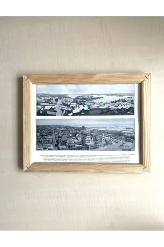 SANAT TACİRİ EK56FS435 Camsiz Çift Tarafli Ahşap Çerçeveli Dijital Baski Resim Tablo Sydney Ve Durban