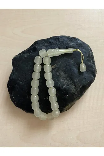 SANAT TACİRİ EK6565YRG Bilek Boy Beyaz Toz Kehribar Tesbih Kapsül Kesim Tesbih