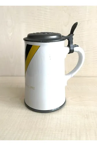 SANAT TACİRİ EK67455FSB 0.5L Zin Kapakli Porselen Tankart El Yapimi Tankart