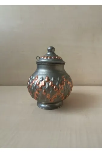 SANAT TACİRİ EK786I52DVCXE Antika Bakir Şekerlik Bakir Kapakli Kutu