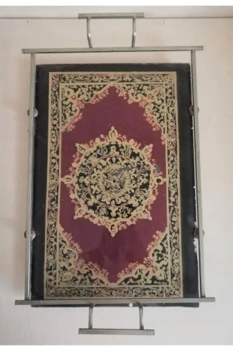 SANAT TACİRİ TYC00721432803 Vintage Metal Çerçeveli Cam Tepsi