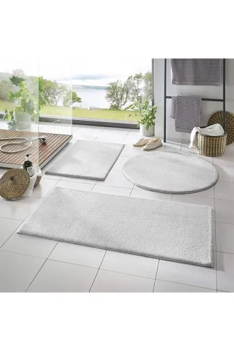 SARAR HALI banyohalı3lu Dinarsu 3'lü Banyo Halısı Peluş Post Halı Klozet Takımı Vizon Kahve