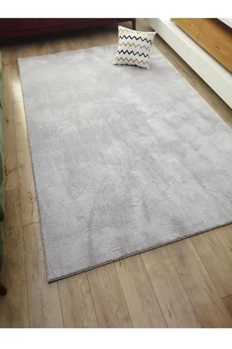 SARAR HALI TYC00370887490 Sarar Sürpriz Ev Tekstil Açık Gri Peluş Post Yıkanabilir Halı