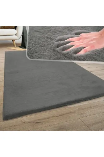Sarar TYC67D9035255B8509 Peluş Post Halı Kürk Halı 80X140 Antrasit
