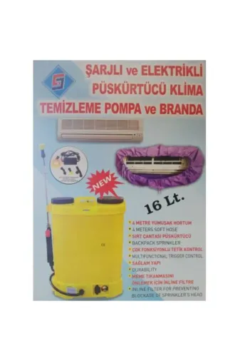 sarcool 25380112 Klima Olbrayt Şarjlı Elektrikli Püskürtücü Pompa Ve Branda Tk. ( 16 Lt )