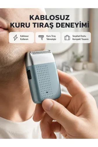 Şarjlı Kuru Kullanım Tıraş Makinesi – Kablosuz, Taşınabilir