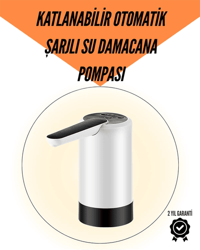 Şarjlı Su Pompası 8000mAh | Cam Damacana Uyumlu | Tek Tuşla Kontrol | USB Şarjlı Otomatik Dolum