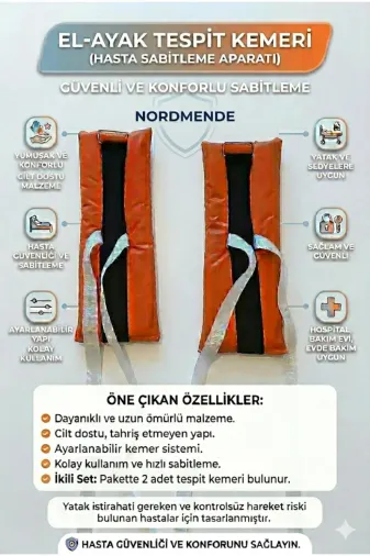 Sayemons MEY04-8695728177633 El Ayak Tespit Kemeri | Hasta Sabitleme Aparatı | Nordmende