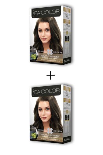 Sea Color 2X2 Tüp Krem Saç Boyası Seti Yoğun Koyu Küllü Kumral No:6.11