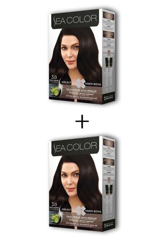 Sea Color RT-RYL-ARSEACLR30-2 2X2 Tüp Krem Saç Boyası Seti Koyu Kahve No:3.0
