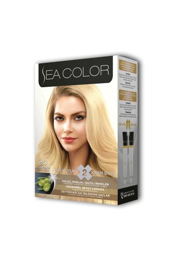 Sea Color RT-RYL-ARSEACLR90 2 Tüp Krem Saç Boyası Seti Buğday Sarısı No:9.0