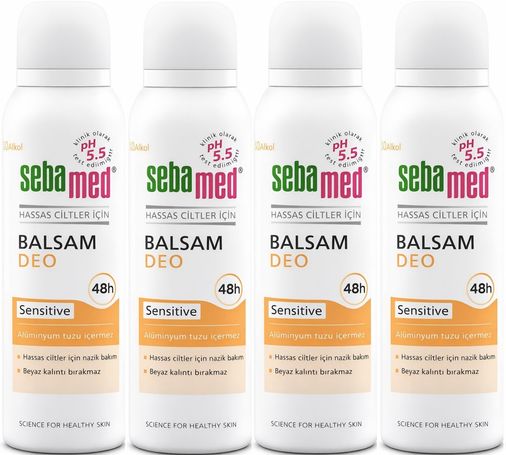 Sebamed Deodorant Aerosol 150 ML Balsam - Sensitive/Hassas (4 Lü Set)
