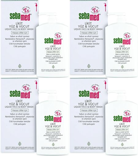 Sebamed Yüz ve Vücut Temizleyici Likit 1000ML (4 Lü Set)