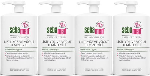 Sebamed Yüz ve Vücut Temizleyici Likit 300 ML (4 Lü Set)