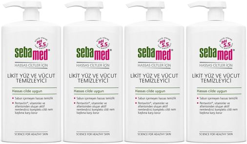 Sebamed Yüz ve Vücut Temizleyici Likit 750 ML (4 Lü Set)