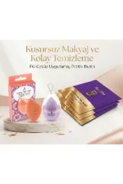 Şeffaf Kutulu Yumurta Sünger - 91 Lila + Kutulu sünger 95 Turuncu 2'li SET