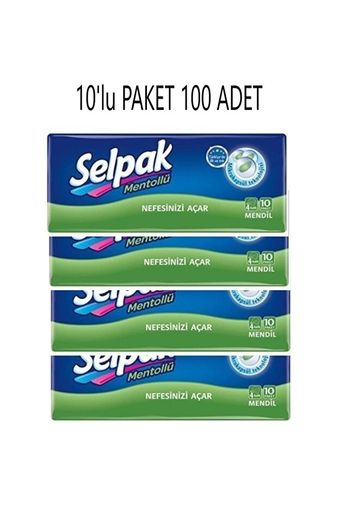 Selpak nauWJ3Vr1p Mentollü Mendil 10 Lu Paket 10 Adet (100 Adet)