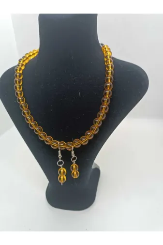 semavidogaltaş 8694536524188 Sitrin Kolye Küpe