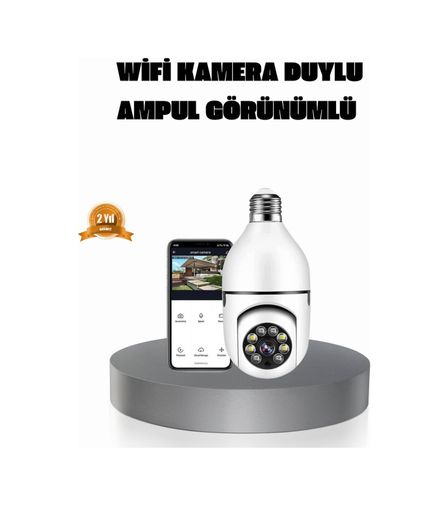 sepetopia 122522937 360 Akıllı Güvenlik Kamerası Duya Takılabilir Wi-Fi Bağlantılı Hareket Sensörlü