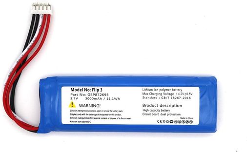 Sertec Flip 3 uyumlu 3.7v 3000 mah Soketli Batarya