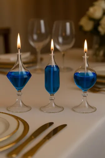 Shabbo Handmade Glass 6634566 Lumina Cam Kandil Üçlü Set