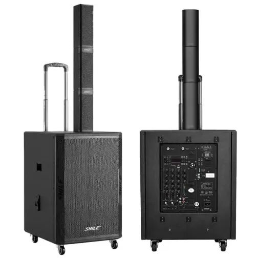 Shile Sl-7 2 El Mikrofonlu Kumandalı Usb+sd+bluetooth Seyyar Profesyonel Taşınabilir Sütun Tipi Ses Sistemi