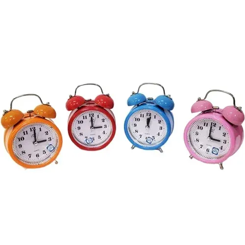 Şık Metal Zilli Masa Saati 13 Cm X 9 Cm Dekoratif