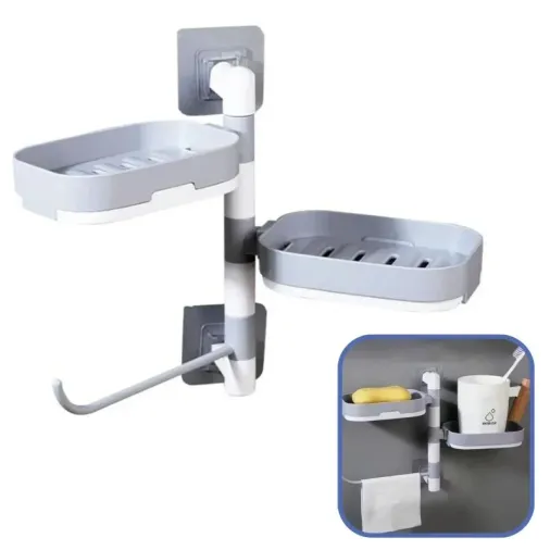 Şık Tasarım Çoklu Sabunluk Sızdırmaz Fonksiyonel Banyo Aksesuarı