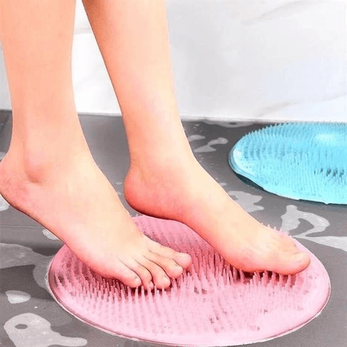 Silikon Fırçalı Banyo Masaj Matı ve Ayaklar için Topuk Masaj Paspası