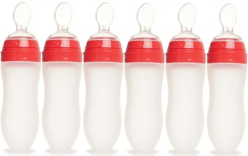 Silikon Kaşıklı Biberon 120ML +6 Ay Şeffaf 6 Lı Set