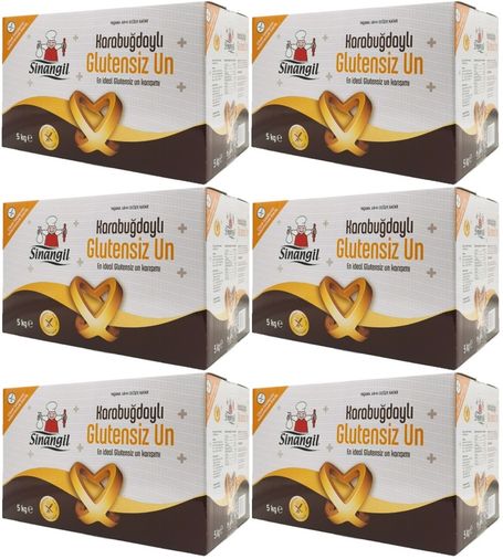 Sinangil Glutensiz Un 30KG (30000GR) Kutu Karabuğdaylı (6PK*5Kg)