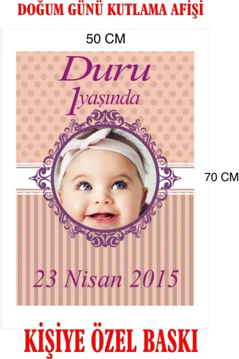 SIRADIŞI REKLAM TYCFDPYQGN169541572564596 Doğum Günü Afiş Vinil 50*70Cm