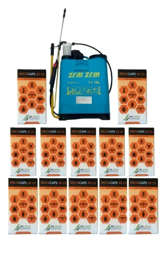 SİSTARIM Böcek İlacı Delta Caps 50Cs/12Xadet/hamamböceği Toz Susam Böceği İlacı/16Lt Manuel İlaçlama Pompası