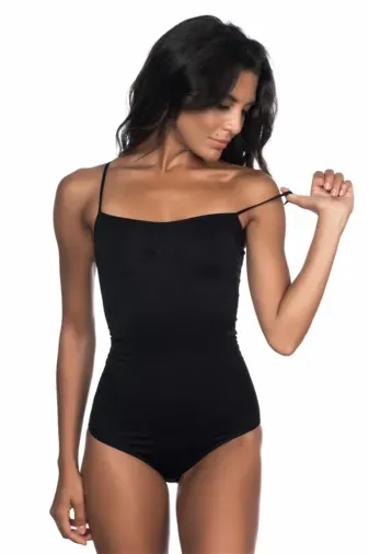 Siyah MI 1923 Soft İp Askılı Çıtçıtlı Body