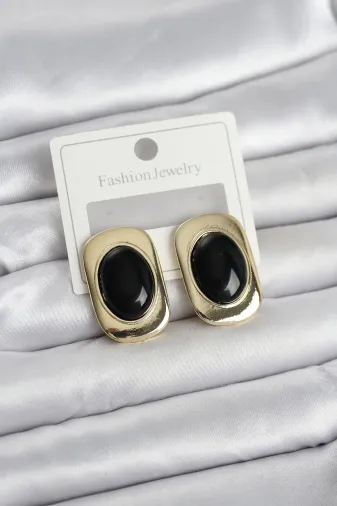 Siyah Renk Kare Model Vintage Kadın Küpe TJ-BKP11657