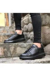 Siyah Ve Beyaz Yüksek Taban Günlük Erkek Ayakkabı