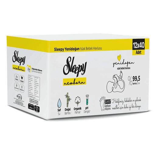 Sleepy jh699ıhjhk Yenidoğan Bebek Islak Mendil 12X40 Adet