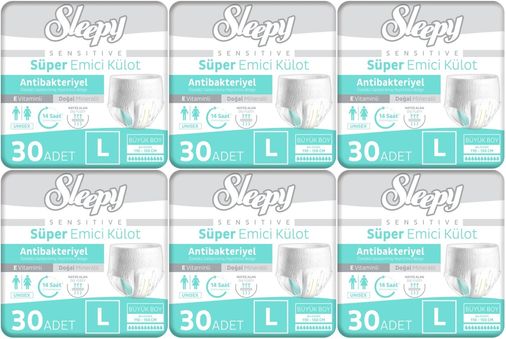 Sleepy Yetişkin Bezi Emici Külot L - Büyük - Large 180 Adet (6PK*30)
