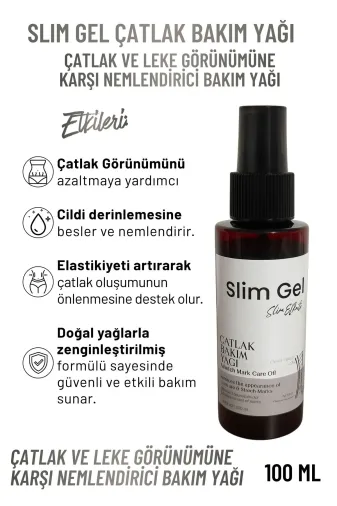 SLİM GEL slimcat1 Çatlak Bakım Yağı - Çatlak Karşıtı & Leke Karşıtı Nemlendirici Cilt Bakım Yağı 100Ml