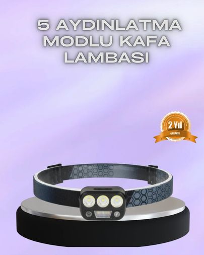 Solmazlar Online MEYTDUCZZZHS216-1-BLMY Mey İthalat El Hareket Sensörlü Led Kafa Feneri 5 Mod Ayarlanabilir Çok Renkli