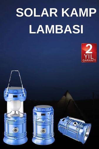 Solmazlar Online MEYTDUUCZXF5800TLAMBA2-BLMY Mey İthalat Solar Şarjlı Kamp Lambası Güneş Enerjili Kızaklı Kamp Feneri Çadır Feneri Led Işıldak Çok Renkli