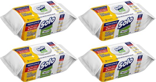 Solo Yüzey Temizlik Havlusu - Mendili 100 Yaprak Limon & Portakal Tazeliği (4 Lü Set) 400 Yaprak