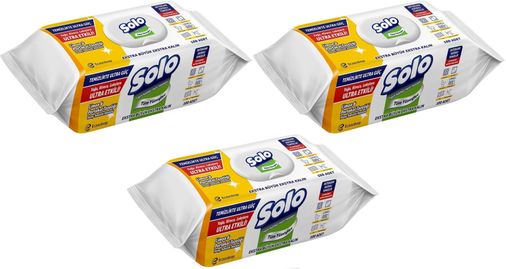 Solo Yüzey Temizlik Havlusu - Mendili 100 Yaprak Limon & Portakal Tazeliği (3 Lü Set) 300 Yaprak