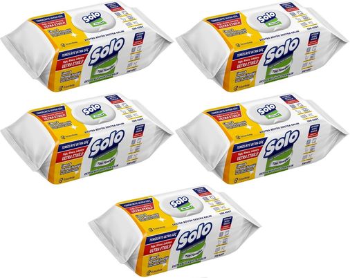 Solo Yüzey Temizlik Havlusu - Mendili 100 Yaprak Limon & Portakal Tazeliği (5 Li Set) 500 Yaprak